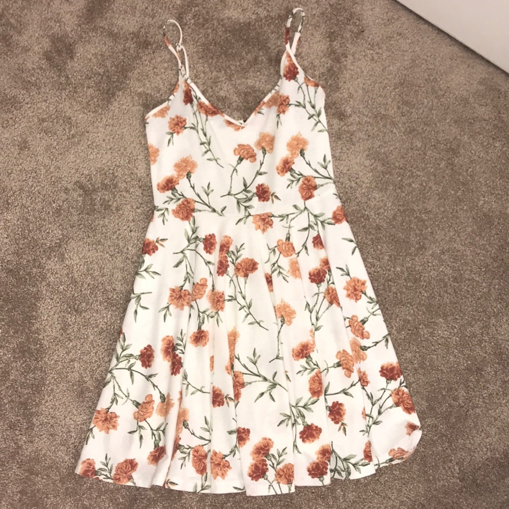 white flowered dress!!